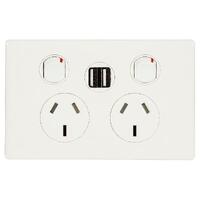 Legrand Excel Life Power Point 2G 10A Dual USB White