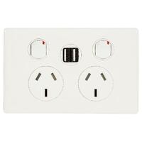 Legrand Excel Life Power Point 2G 10A Dual USB White
