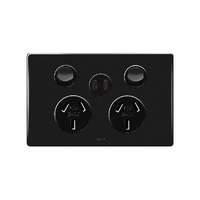 Legrand Excel Life Double PowerPoint with Type C+C 15W USB Charger BLK Mechanism Black