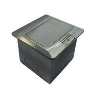 CableDuct Systems FFOB-122 Pop Up Floor Box Solid Aluminium Lid Dual GPO