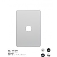 Trader Flat Cat Switch Plate Less Mech White Cover White Grid