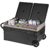 Electus 95L Brass Monkey Portable Low Profile Dual Zone Fridge/Freezer with Wheels and Battery Compartment
