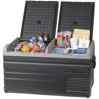Electus 75L Brass Monkey Portable Low Profile Dual Zone Fridge/Freezer with Battery Compartment