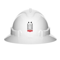 Paramount V6 Hard Hat Unvented Full Brim With Lamp Bracket and Ratchet Harness-White