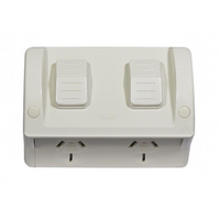 Trader Hippo 10A Weatherproof Double GPO 250V AC Separate Circuit Double Pole