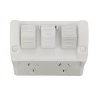 Trader Hippo 2 Gang W/P GPO 10A 250V USB Charger Dual Type A and C 3.4A 5V