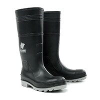Bison Inca PVC/Nitrile Safety Gumboot Black/Grey Size 7