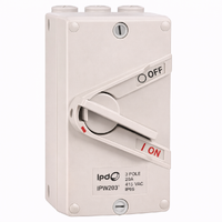 IPD Padlockable Weatherproof Isolator 3 Pole 20A 415V IP66