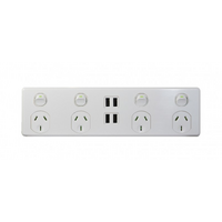 Trader Leopard 4X4 - 4 Socket's x 4 USB's - Double Pole - 250V 10A