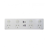 Trader Leopard Power Point 4 Gang 10A 250V Double Pole Plus 4 Gang USB Charger Fully Integrated Type A & C 3.1A Top 3.1A