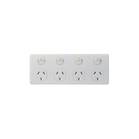 Trader Leopard Power Point Switched 4 Gang Double Pole 10A 250V