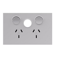 Legrand Inspyra 10A Horizontal Double Power Point with Extra Function Hole Matte White