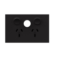 Legrand Inspyra 10A Horizontal Double Power Point with Extra Function Hole Matte Black