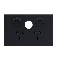 Legrand Inspyra 10A Horizontal Double Power Point with Extra Function Hole Matte Grey