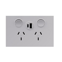 Legrand Inspyra 10A Horizontal Double Power Point with USB A+C Charger Matte White