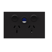 Legrand Inspyra 10A Horizontal Double Power Point with 10mA RCD Matte Black