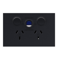 Legrand Inspyra 10A Horizontal Double Power Point with 10mA RCD Matte Grey