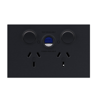 Legrand Inspyra 10A Horizontal Double Power Point with 30mA RCD Matte Grey