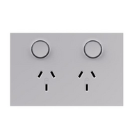 Legrand Inspyra Push Button 10A Horizontal Double Power Point Matte White