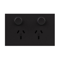 Legrand Inspyra Push Button 10A Horizontal Double Power Point Matte Black