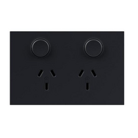 Legrand Inspyra Push Button 10A Horizontal Double Power Point Matte Grey