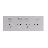 Legrand Inspyra 10A Horizontal Quad Power Point Matte White