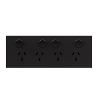 Legrand Inspyra 10A Horizontal Quad Power Point Matte Black