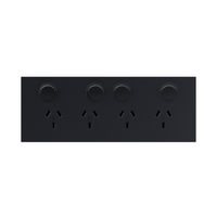 Legrand Inspyra 10A Horizontal Quad Power Point Matte Grey