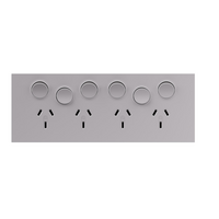 Legrand Inspyra 10A Horizontal Quad Power Point with 2 Extra Function Holes Matte White