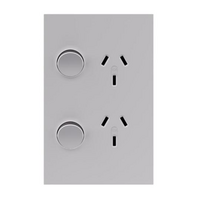 Legrand Inspyra 10A Vertical Double Power Point Matte White