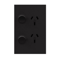Legrand Inspyra 10A Vertical Double Power Point Matte Black