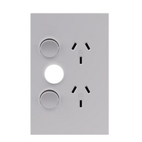 Legrand Inspyra 10A Vertical Double Power Point with Extra Function Hole Matte White