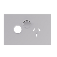 Legrand Inspyra 10A Horizontal Single Power Point Coverplate Matte White with Extra Function Hole