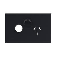 Legrand Inspyra 10A Horizontal Single Power Point Coverplate Matte Grey with Extra Function Hole