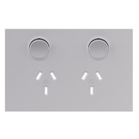 Legrand Inspyra 10A Horizontal Double Power Point Coverplate Matte White