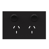 Legrand Inspyra 10A Horizontal Double Power Point Coverplate Matte Black