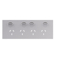 Legrand Inspyra 10A Horizontal Quad Power Point Coverplate Matte White