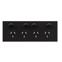 Legrand Inspyra 10A Horizontal Quad Power Point Coverplate Matte Black