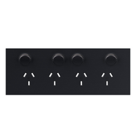 Legrand Inspyra 10A Horizontal Quad Power Point Coverplate Matte Grey