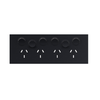 Legrand Inspyra 10A Horizontal Quad Power Point Coverplate Matte Grey with 2 Extra Function Holes