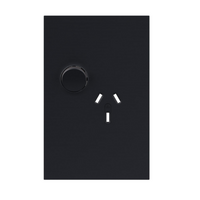 Legrand Inspyra 10A Vertical Single Power Point Coverplate Matte Grey