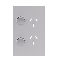 Legrand Inspyra 10A Vertical Double Power Point Coverplate Matte White