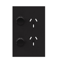 Legrand Inspyra 10A Vertical Double Power Point Coverplate Matte Black