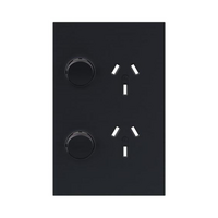 Legrand Inspyra 10A Vertical Double Power Point Coverplate Matte Grey