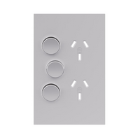 Legrand Inspyra 10A Vertical Double Power Point Coverplate Matte White with Extra Function Hole