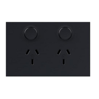 Legrand Inspyra with Netatmo Push Button 10A Double Horizontal Connected Power Point Matte Grey