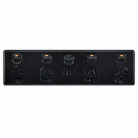 Trader Puma 4 Gang Power Point with USB A&C Charger and Extra Switch Black