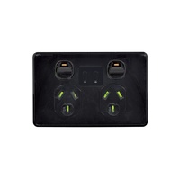 Trader Puma Double GPO 10A With USB C+C Black