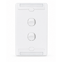Trader Puma Vandal Proof 2 Gang Vertical Switch with Label Windows White