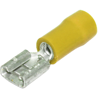 Hellermann Tyton QC Female Yellow 6.4mm x 0.8mm D/Grip 4mm - 6mm PK50